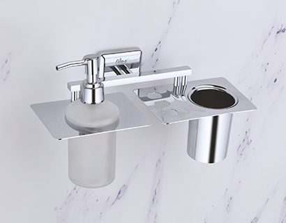 Tumbler Holder With Liquid Soap Dispenser